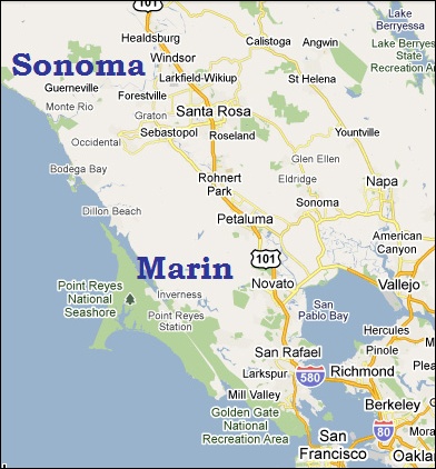 Marin Sonoma Map